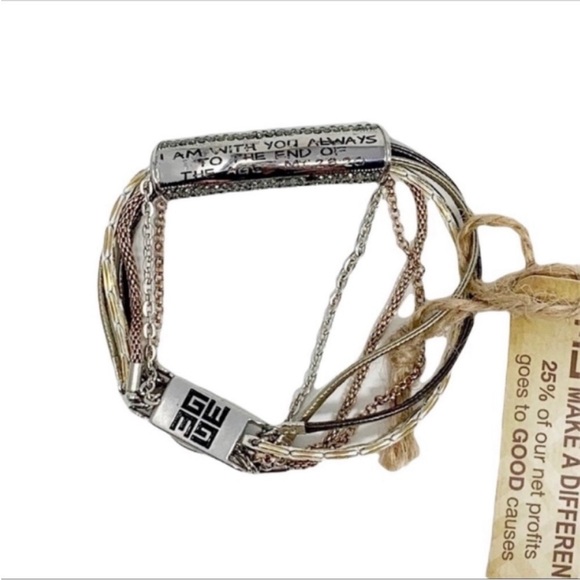 GOOD WORK(s) MAKE A DIFFERENCE Matthew 28:20 bracelet NEW - Picture 2 of 6